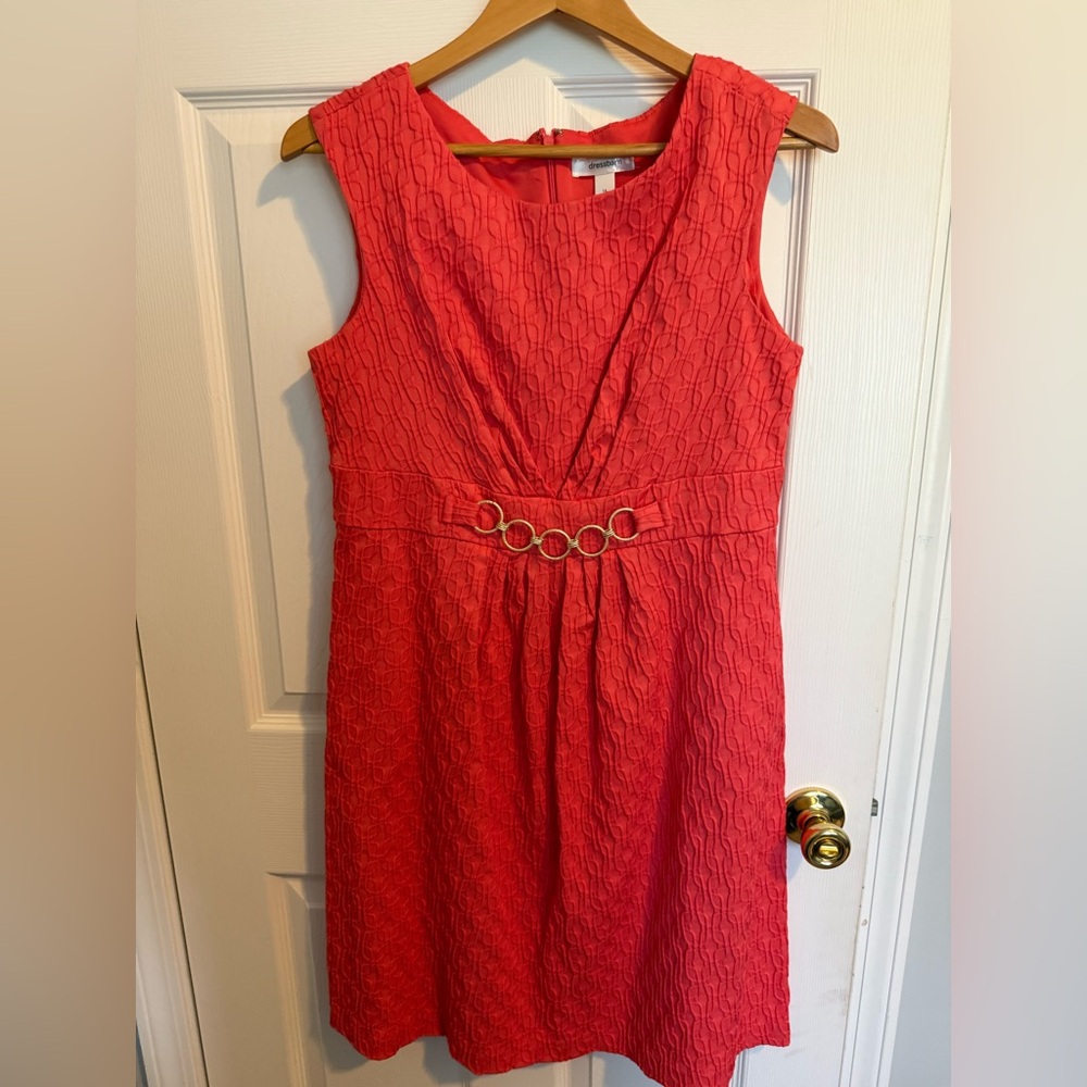 dressbarn Coral Textured knee length dress